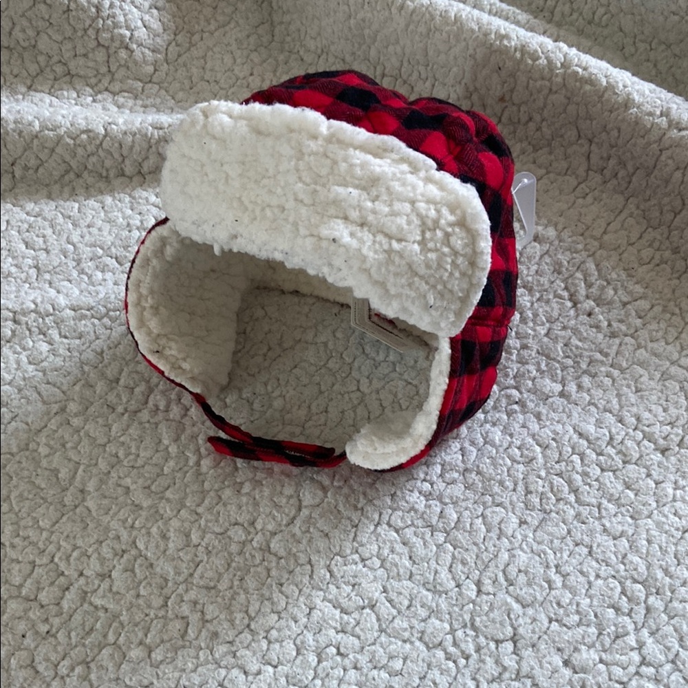 Cozy Red and Black Plaid Kids Hat